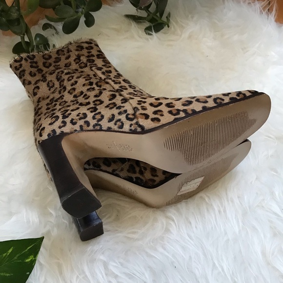 Charles David Leopard Calf Hair Heeled Booties - Picture 8 of 8
